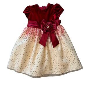 Jayne Copeland Red and Cream Kids Casual Dress